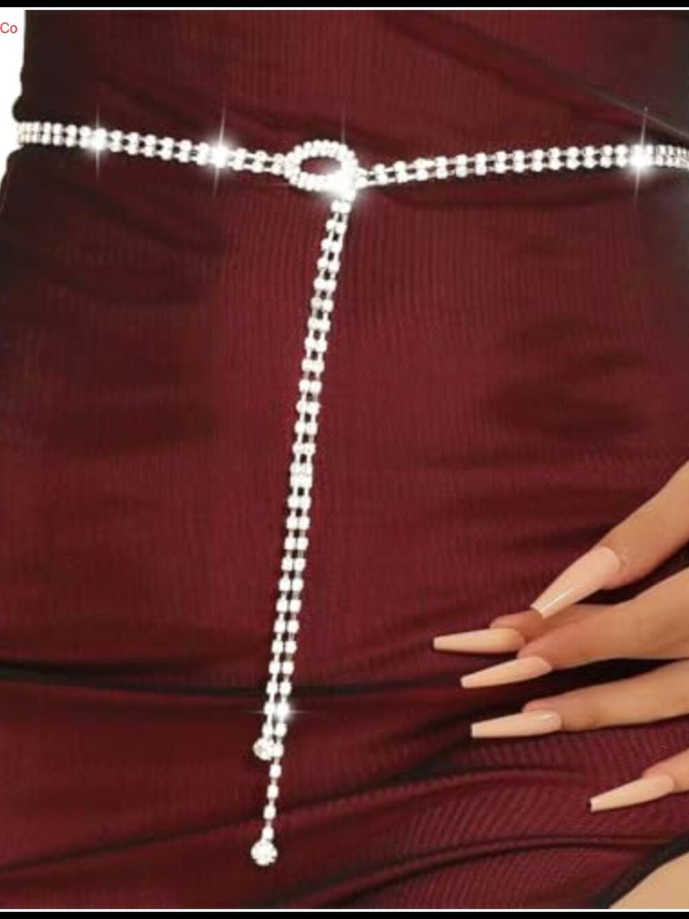 Rhinestone Chain Belt Thin Crystal Sparkle Dress Accessory